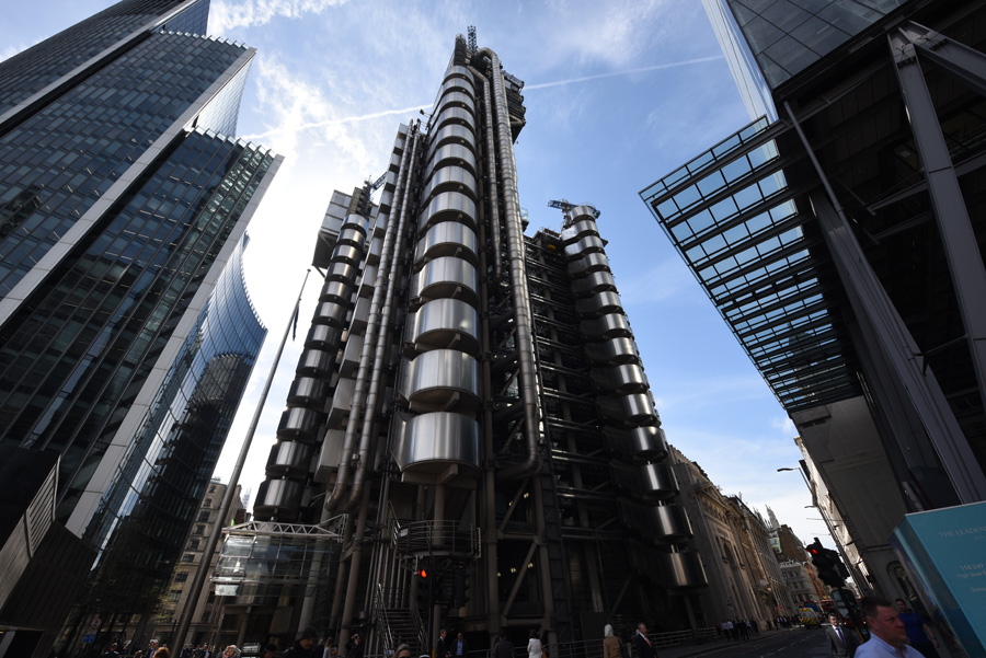 Lloyd's building is Richard Rogers' first high-tech office block